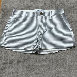 White/blue striped shorts